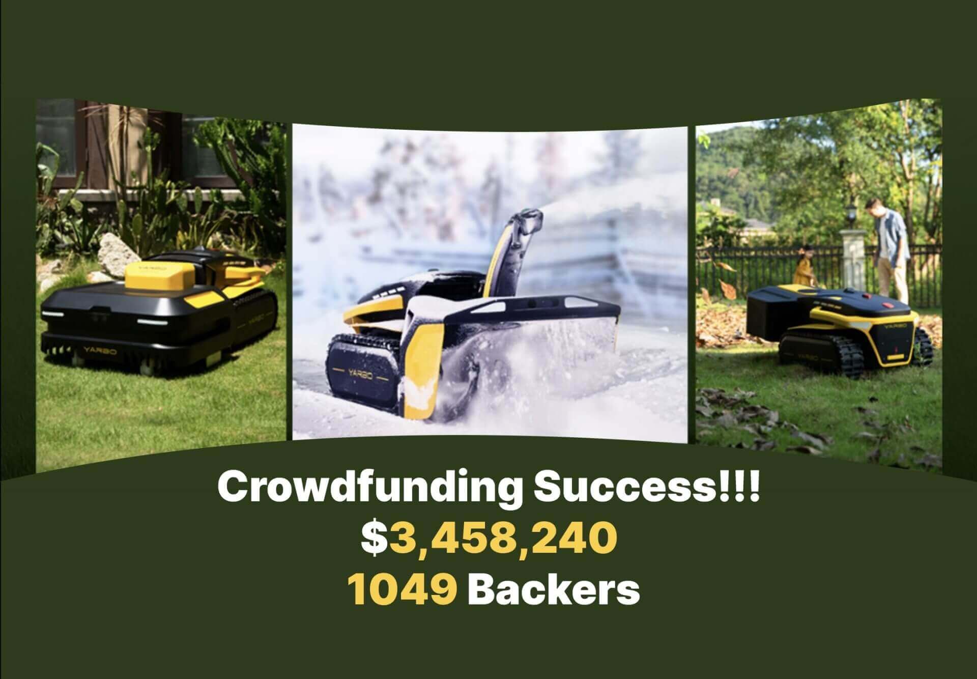 Yarbo’s Crowdfunding Campaign Successfully Completed: About $3.5 M Raised by Over 1000 Backers