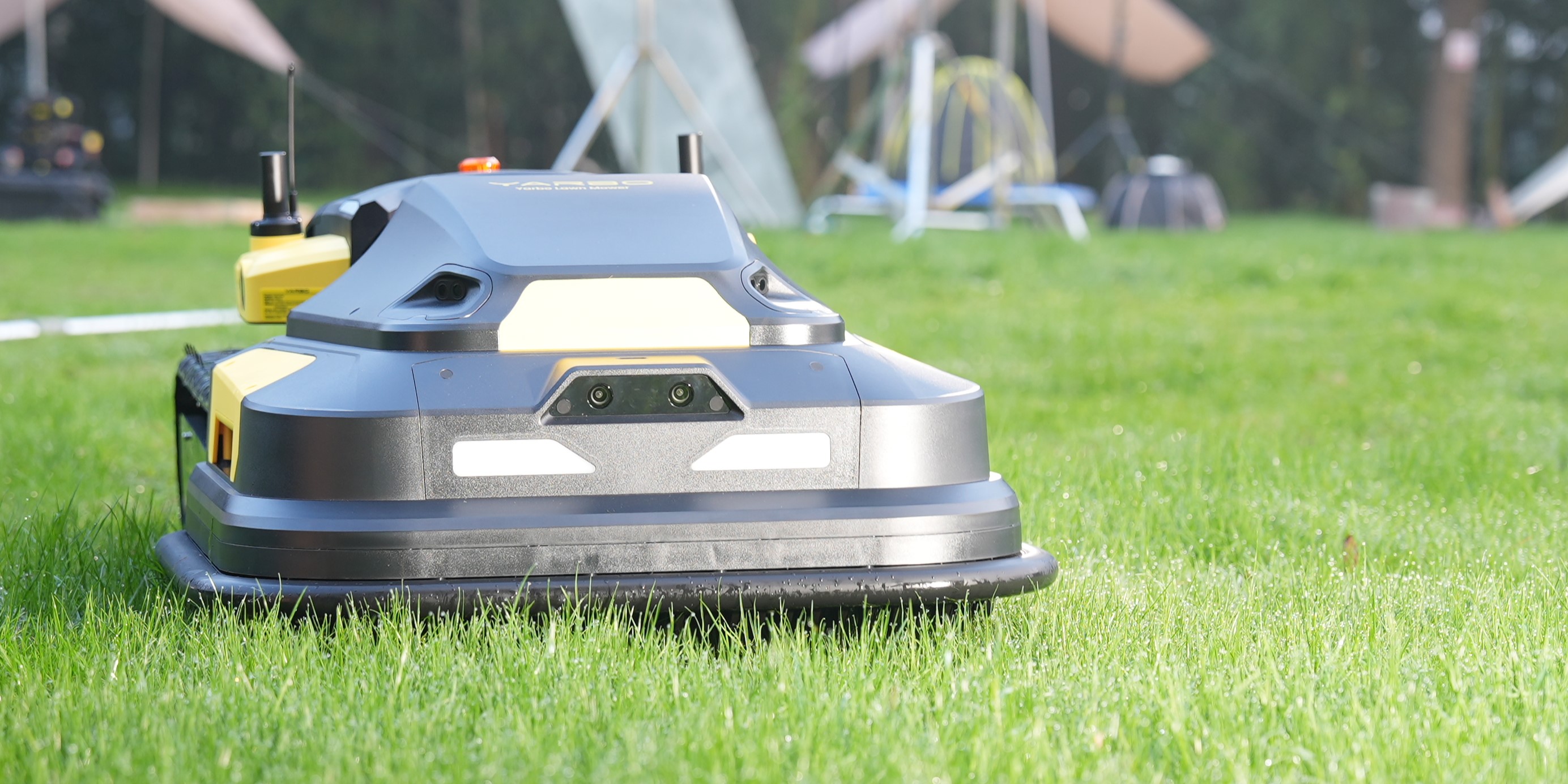 Yarbo smart lawn mower is working.