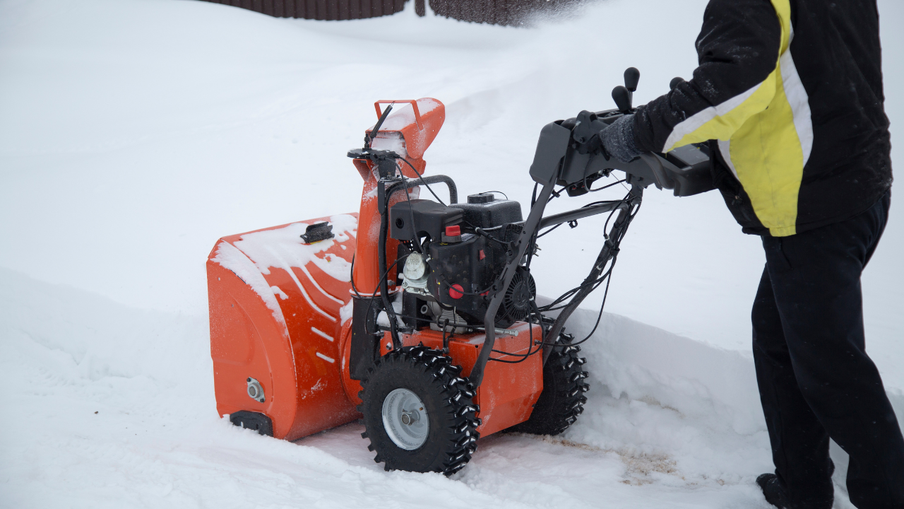 traditional manual snow blower